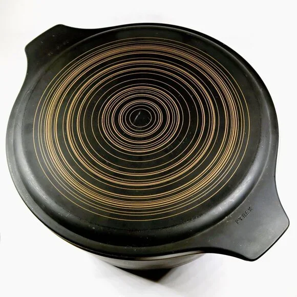 Pyrex 475-B Terra 2.5 Qt Casserole w/ Lid Matte Rings 1960s Vintage - Picture 2 of 8